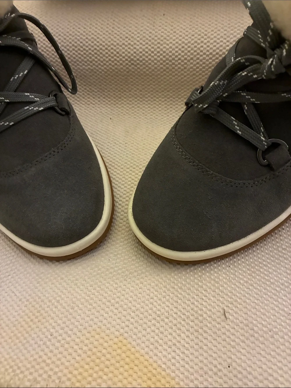 UGG Gray Lakesider Heritage Suede Shearling-Trim Lace-Up Boots